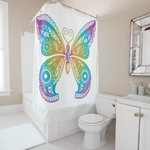 Beautiful Butterfly Colorful Renewal Joy Christian Shower Curtain