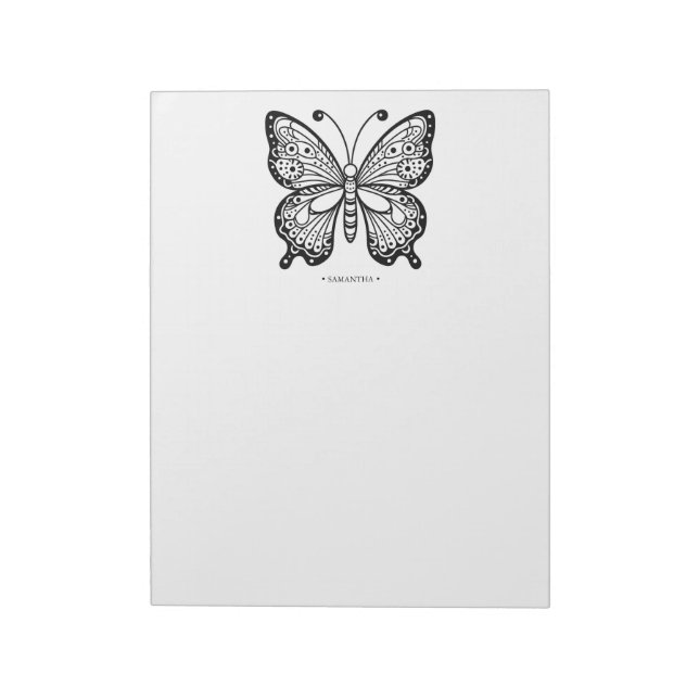 Beautiful Butterfly Coloring Pages Notepad (Rotated)