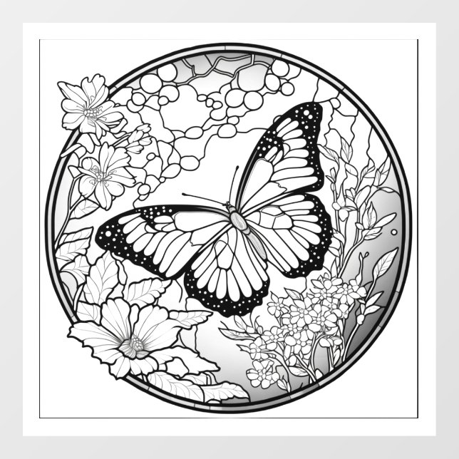 Beautiful Butterfly Coloring Window Cling (Sheet)
