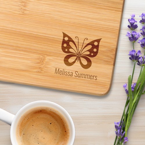 Beautiful Butterfly Custom Name Cutting Board