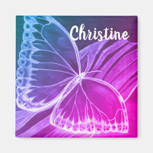 Beautiful butterfly custom Name Magnet