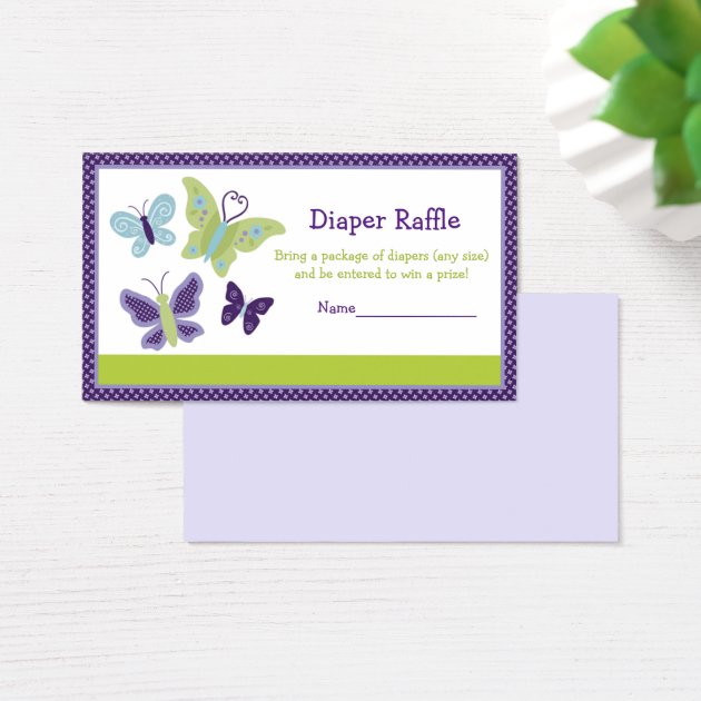 Beautiful Butterfly Diaper Raffle Tickets