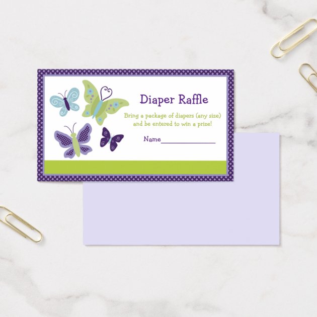 Beautiful Butterfly Diaper Raffle Tickets
