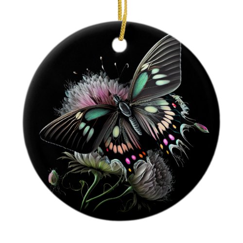 beautiful-butterfly-flower ceramic ornament