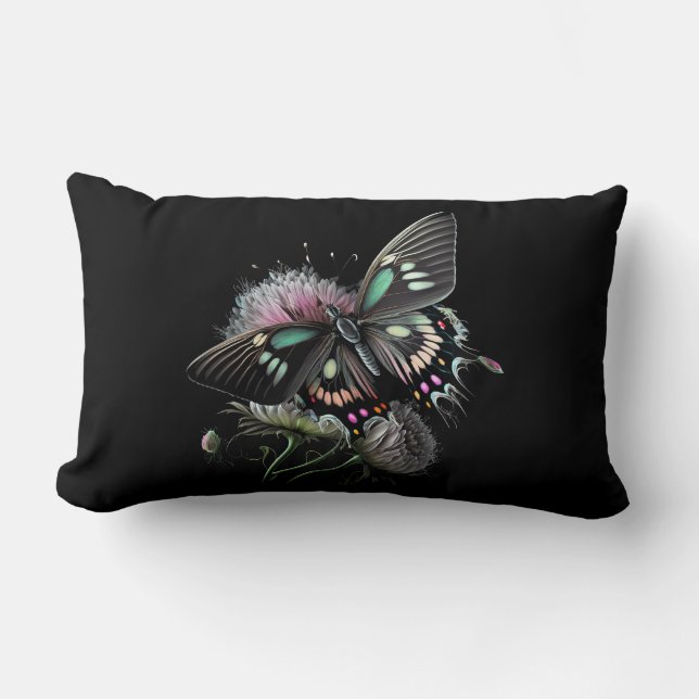 beautiful-butterfly-flower lumbar pillow (Front)