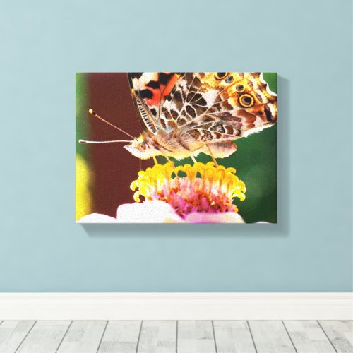 Beautiful Butterfly  Flower Macro Nature Photo Canvas Print