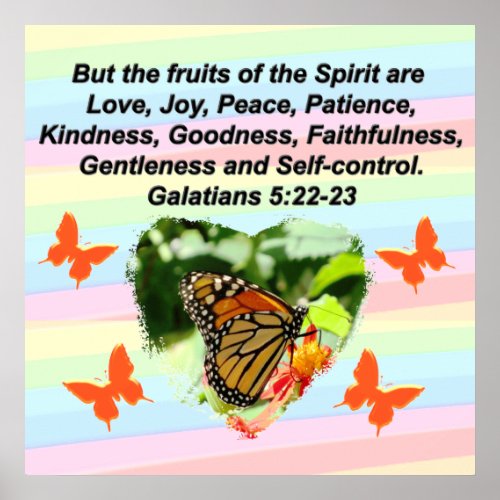 BEAUTIFUL BUTTERFLY FRUIT OF THE SPIRIT POSTER