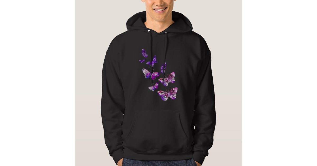 Beautiful Butterfly Girls Purple Butterlies Hoodie | Zazzle