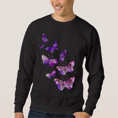Beautiful Butterfly Girls Purple Butterlies Sweatshirt