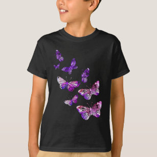 Beautiful Butterfly Girls Purple Butterlies T-Shirt