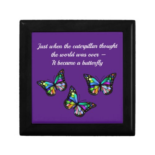 Beautiful Butterfly Inspirational Quote Gift Box