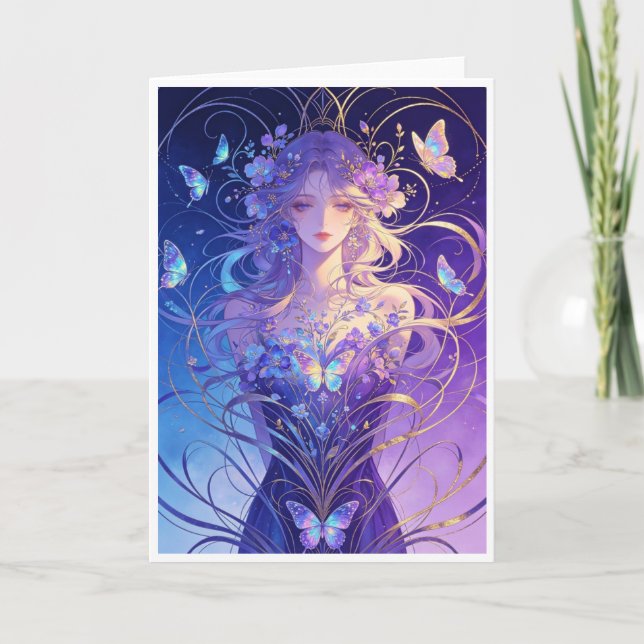 Beautiful butterfly lady card (Front)