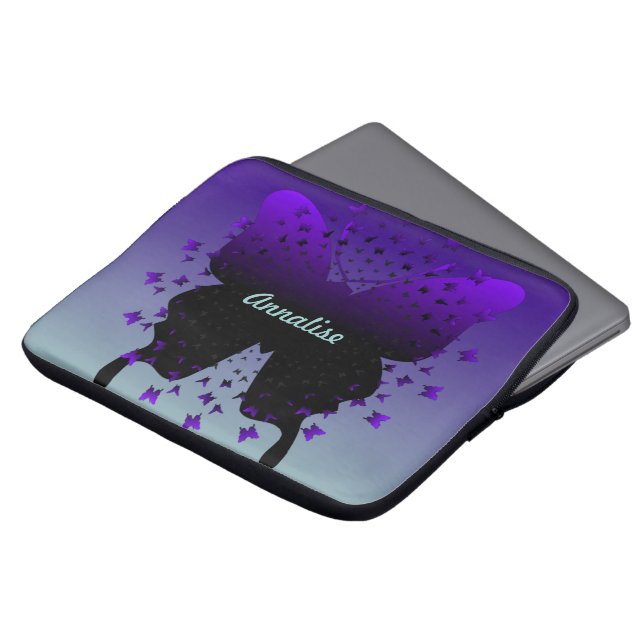 beautiful butterfly laptop sleeve (Front Top)