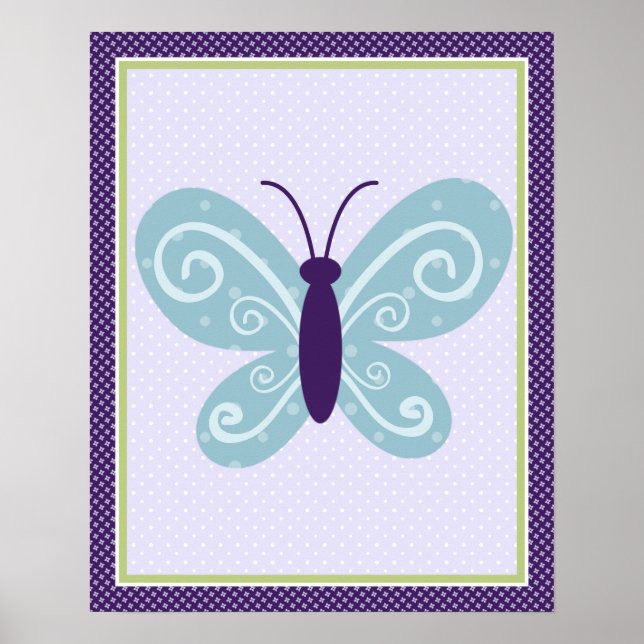 Beautiful Butterfly Nursery Art Poster (Front)