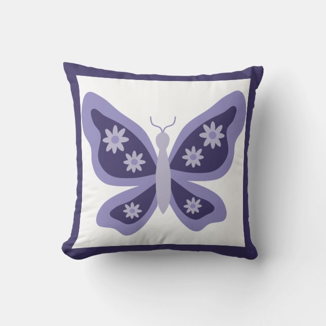Beautiful Butterfly Nursery Throw Pillow (Front)