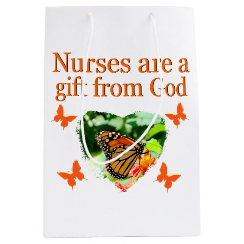 BEAUTIFUL BUTTERFLY NURSING DESIGN MEDIUM GIFT BAG