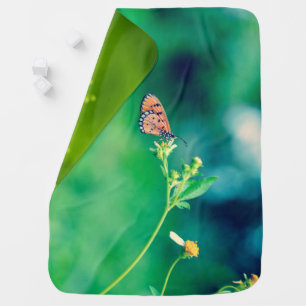 Beautiful Butterfly on a flower #2 Baby Blanket