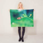 Beautiful Butterfly on a flower #2 Fleece Blanket