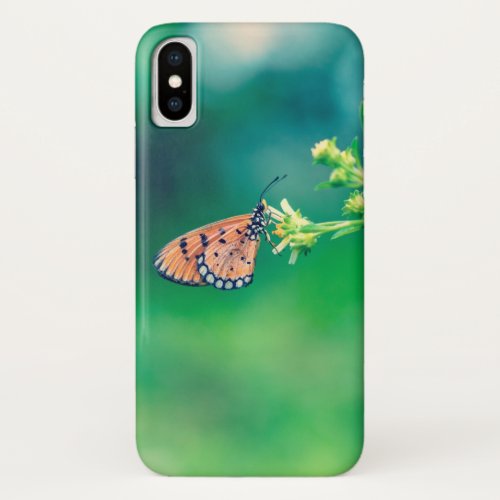 Beautiful Butterfly on a flower _ Vintage iPhone X Case
