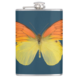 Beautiful Butterfly on dark blue Flask