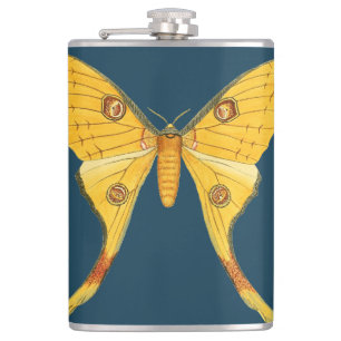 Beautiful Butterfly on dark blue Flask
