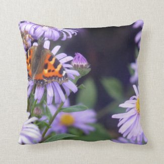 Beautiful Butterfly On Flowers Cushion