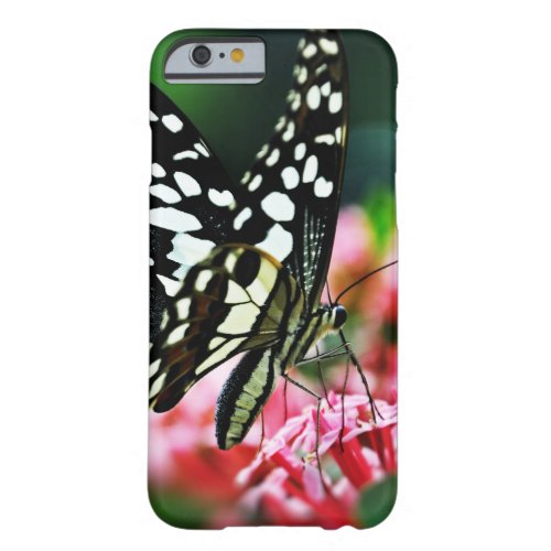 Beautiful Butterfly on Red Flower Barely There iPhone 6 Case