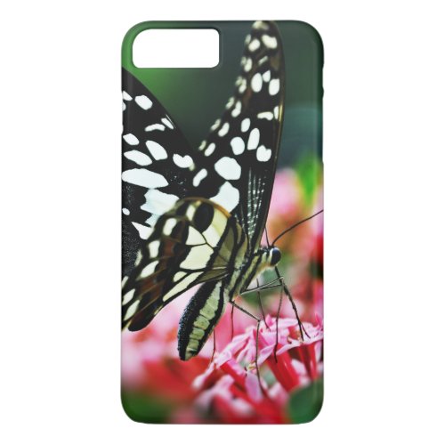 Beautiful Butterfly on Red Flower iPhone 8 Plus7 Plus Case