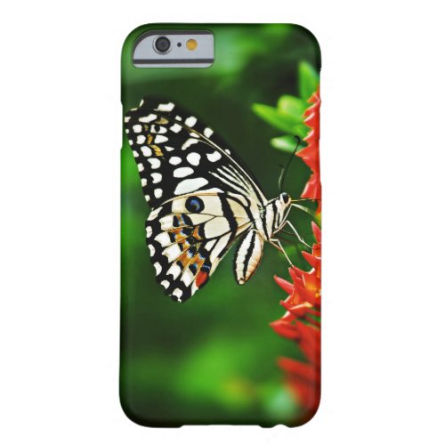 Beautiful Butterfly on Red Flowers Barely There iPhone 6 Case