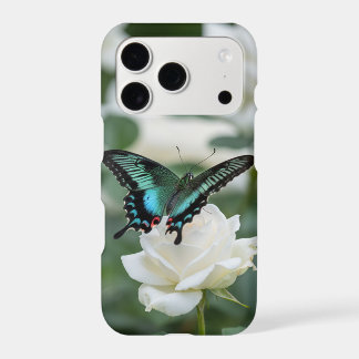 Beautiful Butterfly on white rose -  iPhone 17 Pro Case