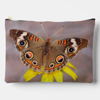 Beautiful Butterfly on Yellow Flower  Accessory Pouch