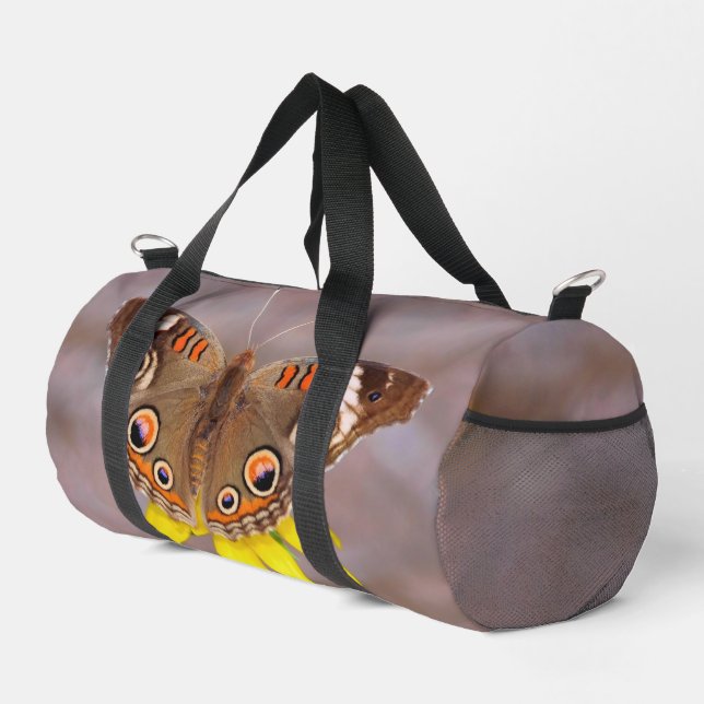 Beautiful Butterfly on Yellow Flower  Duffle Bag (Right Corner)