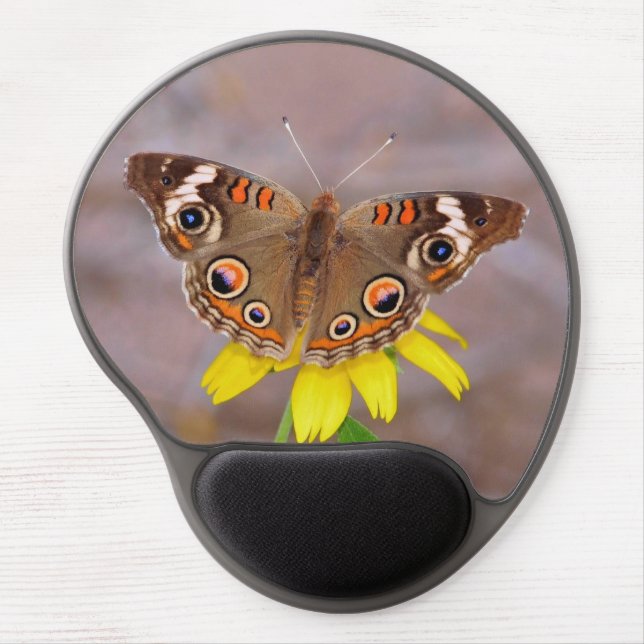 Beautiful Butterfly on Yellow Flower  Gel Mouse Pad (Front)