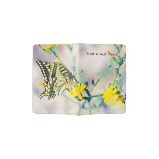 Beautiful Butterfly on Yellow Flower Passport Holder