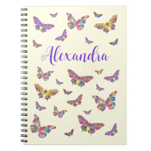 Beautiful butterfly pattern colorful personalized notebook