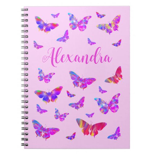 Beautiful butterfly pattern pink personalized  notebook