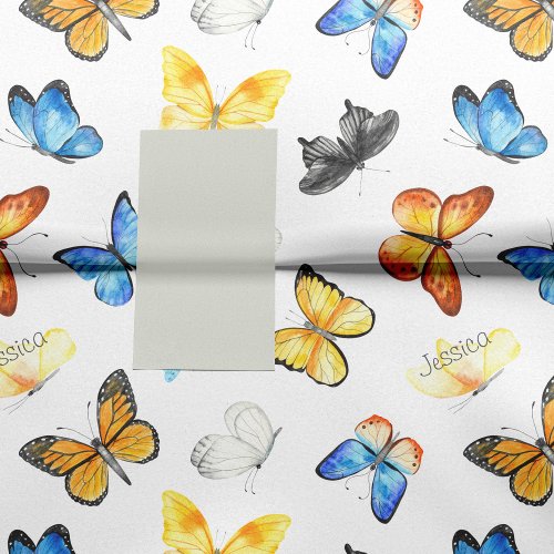 Beautiful Butterfly Pattern with Name Decoupage Tissue Paper