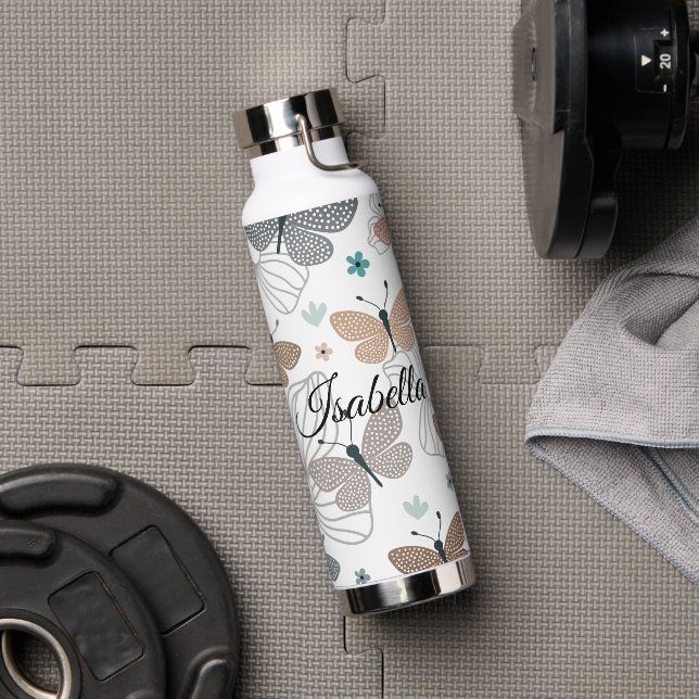 Beautiful Butterfly Personalized Water Bottle (Gym)