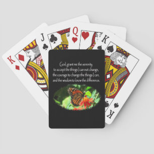BEAUTIFUL BUTTERFLY PHOTO SERENITY PRAYER DESIGN POKER CARDS