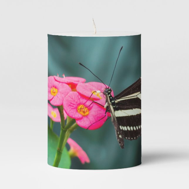 Beautiful butterfly  pillar candle (Front)