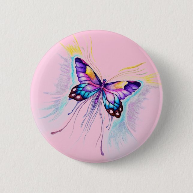 Beautiful Butterfly Pinback Button (Front)