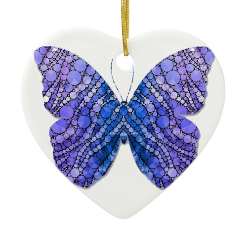 Beautiful butterfly printed heart shaped Ornament