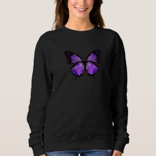 Beautiful Butterfly  Purple And Black Butterflies Sweatshirt