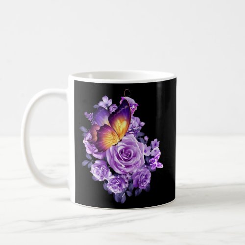 Beautiful Butterfly Purple Rose Butterfly Coffee Mug
