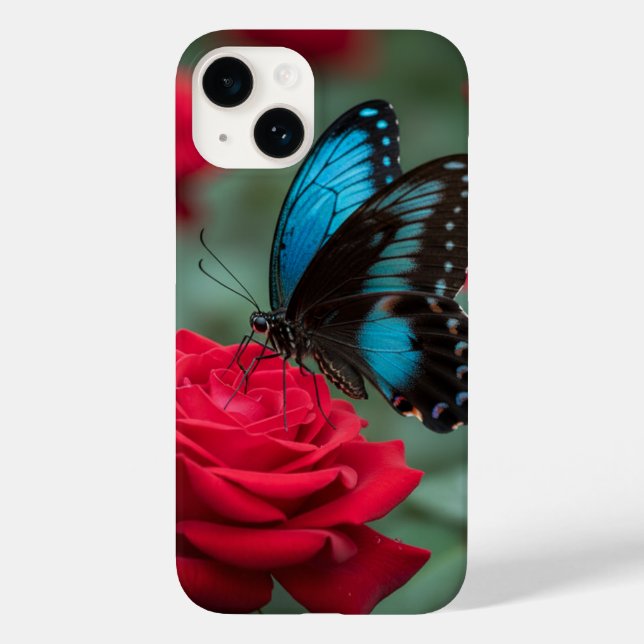 Beautiful Butterfly Red Roses - Stunning Case-Mate iPhone Case (Back)