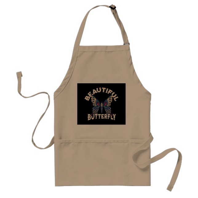 beautiful-butterfly-retro-vector-art-illustration- adult apron (Front)