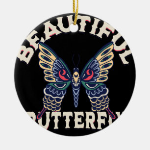 beautiful-butterfly-retro-vector-art-illustration- ceramic ornament