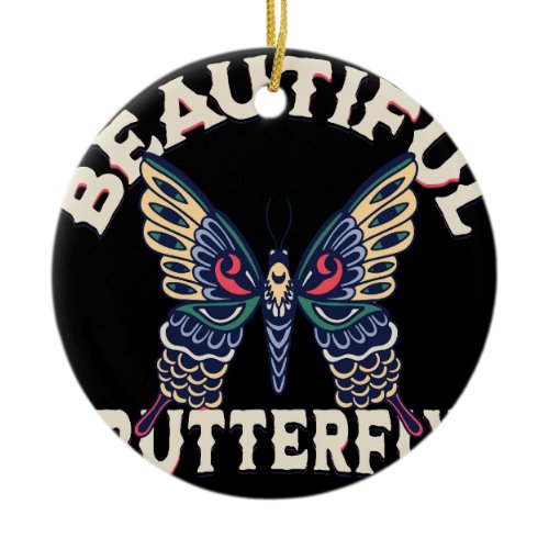 beautiful-butterfly-retro-vector-art-illustration- ceramic ornament