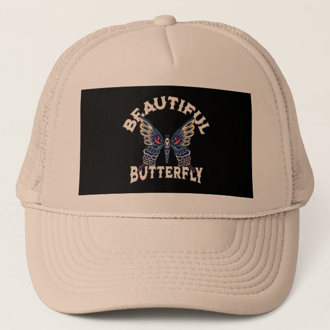 beautiful-butterfly-retro-vector-art-illustration- trucker hat (Front)