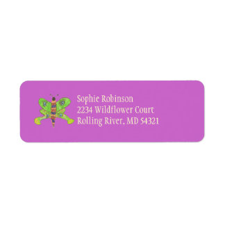 Beautiful butterfly return address label